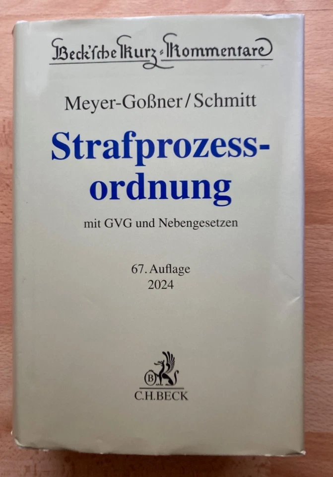 Strafprozessordnung - StPO / Meyer-Goßner - 67. Auflage von 2024 - Bild 1 von 1