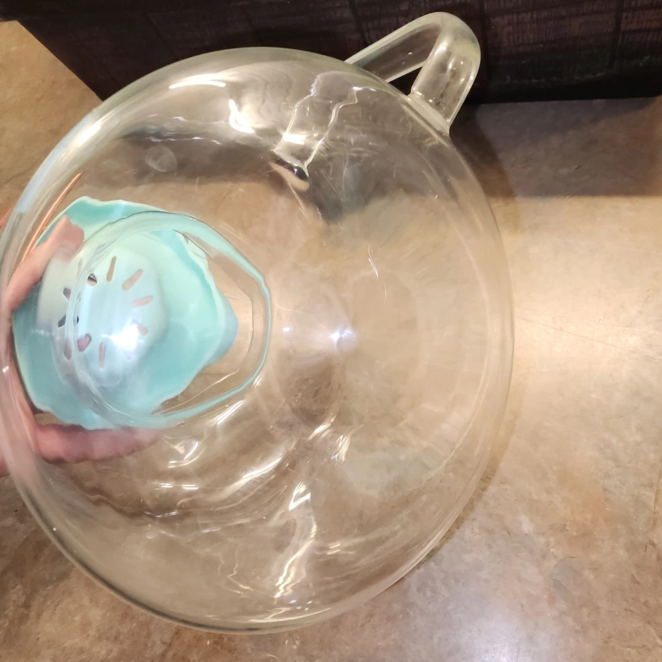 DASH Microondas Palomitas Popper Aqua Vidrio Tapa Silicona 2.5 Qt Usado en Excelente Condición Foto 4 de 4