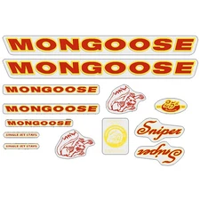 Mongoose - 1999 Sniper for Black and Chrome frames - Decal set - old school bmx