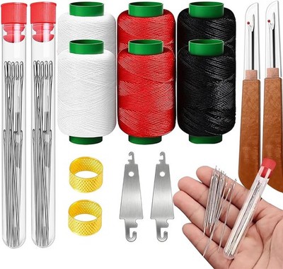 Big Eye Steel Needles Set, Stainless Steel Sewing Needle Kit US