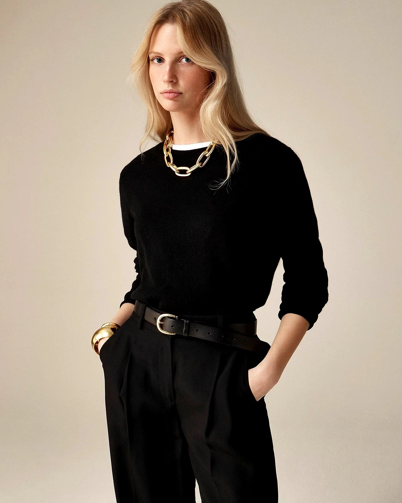J. Crew Cashmere classic-fit crewneck sweater in Black Size XS NWD $148 BA400