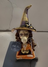Viral Bella Lux Halloween Witch Figurine Eyelash Blowing Bubble Purple  Orange