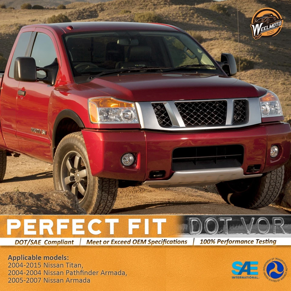 Pair Headlights For 2004-2015 Nissan TITAN 05-07 Armada Chrome Lamps, w/o Bulbs Foto 2 de 4