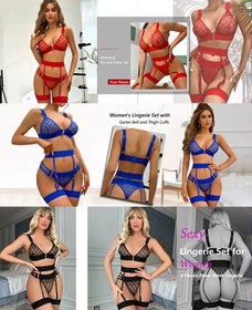 Sexy Lingerie Lace Dress Underwear w/Garter Belt Babydoll Nightwear Sleepwear US