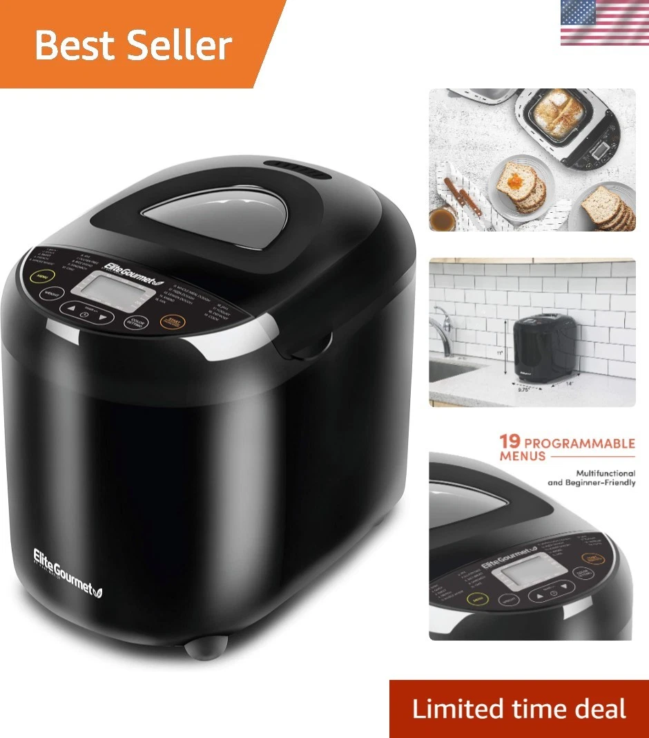 Stylish Black Bread Machine - 19 Functions for Perfect Artisan Loaves Every Time