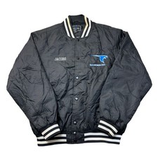 Vintage Holloway Bomber Varsity Giacca Baseball anni 90 Retrò Nero Uomo Medium