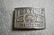 Vintage Men's Belt Buckle Textile Pioneers Institute Rare