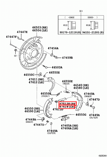 Genuine FJ Cruiser GSJ15 GSJ10 Fortuner GGN155 Parking Hand Brake Shoe Strut - Picture 17 of 20