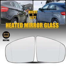 For BMW X5 X6 E70 E71 LEFT RIGHT Side Door Wing Mirror Rear View Glass Heated EV