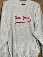 Vtg New Old Stock Embroidered NEW YORK Made In USA Collegeware Sweatshirt XL