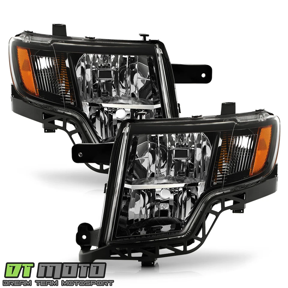 Juego de pares de faros negros izquierda+derecha para Ford Edge 2007 2008 2008 2010 Foto 2 de 4