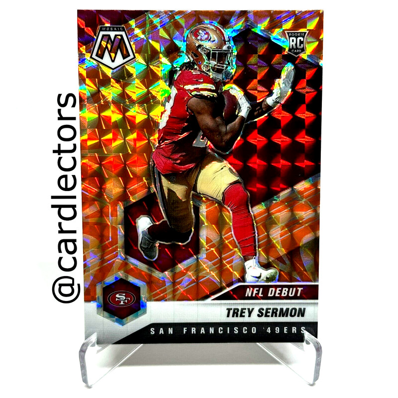 2021 Panini Mosaic TREY SERMON NFL Debut #255 RC Reactive Orange PRIZM SP 49ERS
