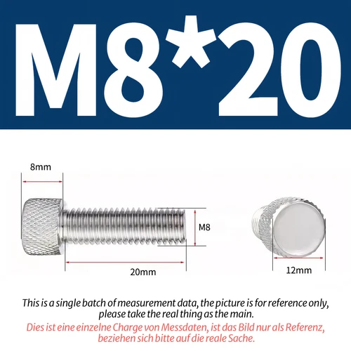 M2 M3 M4 M5 M6 M8 Rändelschraube Schrauben V2A Edelstahl Schraube für PC Gehäuse - Bild 120 von 155