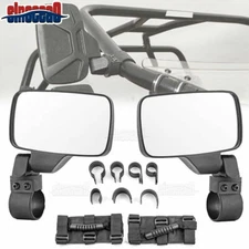 Adjustable 1.5-2'' Side Rear View Mirrors +Grab Handle For Yamaha YXZ1000R 16-25