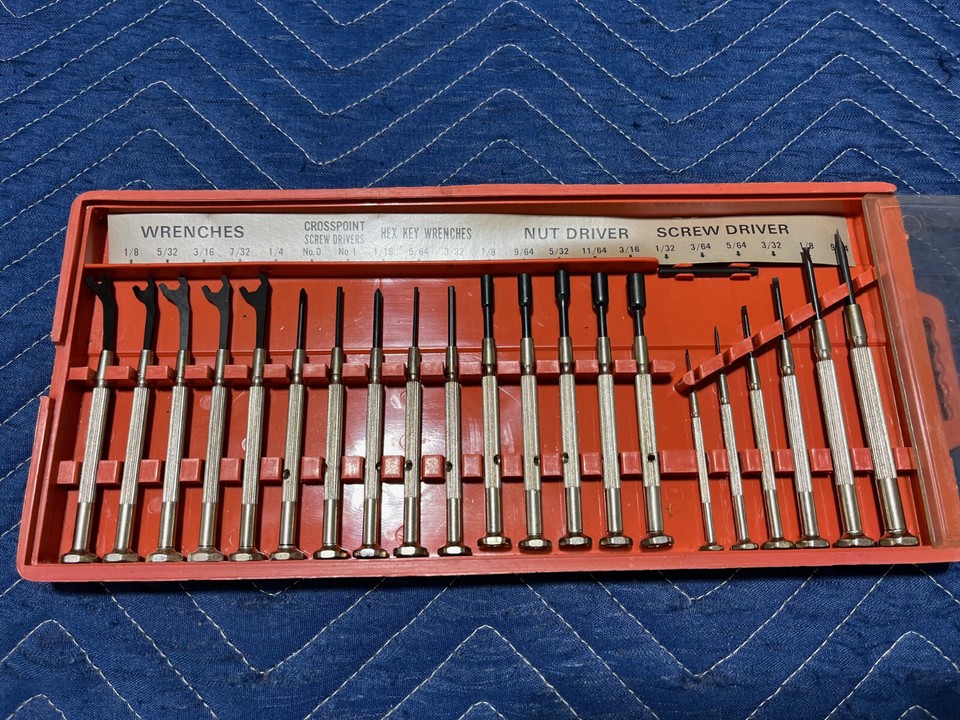 Vintage Jewelers Complete Screw Driver, Nut Driver, Hex Key Wrenches