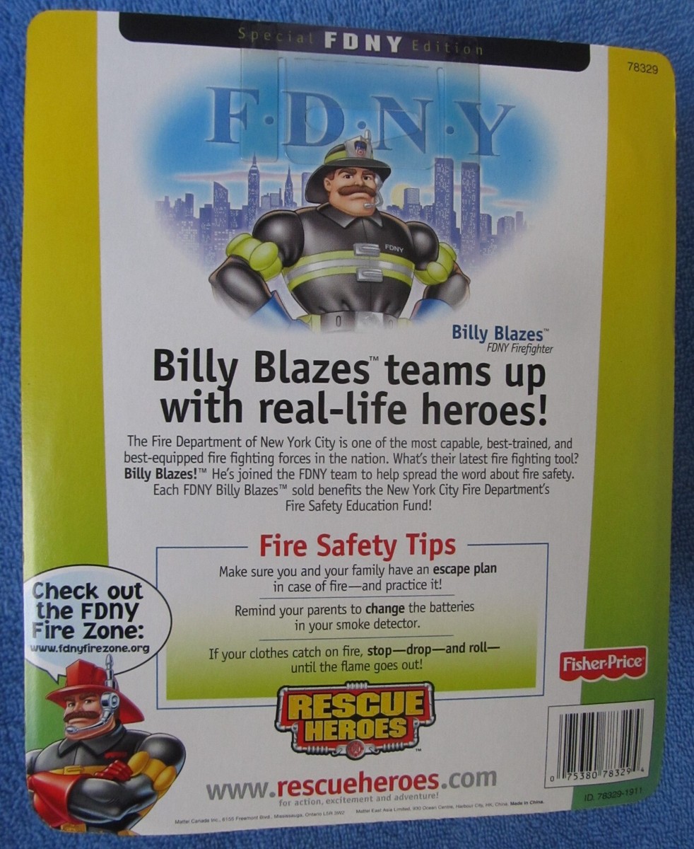 2001 RESCUE HEROES BILLY BLAZES 9/11 SPECIAL FDNY EDITION New TRU