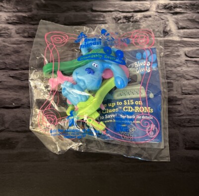New Sealed 2000 SUBWAY Blues Clues BLUE Backpack FRIENDSHIP KEYCHAIN CLIP
