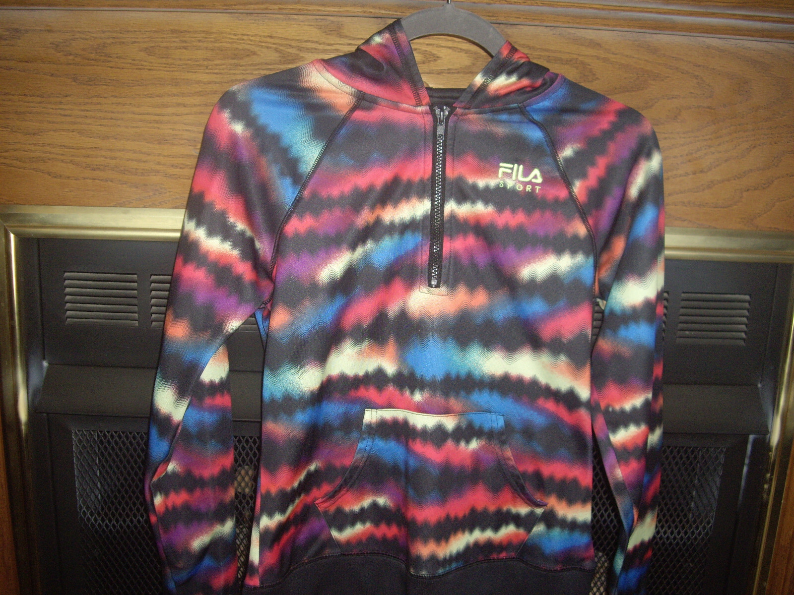 Felpa con cappuccio con cerniera multicolore in perfette condizioni per ragazze taglia XL 16 fila leggera