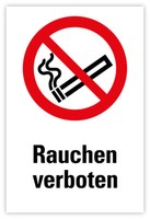 Aufkleber Verbotszeichen „Rauchen Verboten“ Symbol Nach Iso 7010 P002 | 20X30 Cm