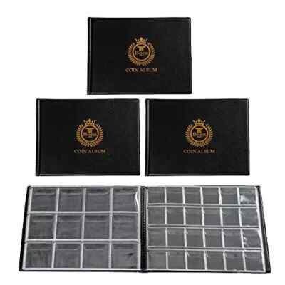 540 Pockets 3 Coin Collection Book For Coin Collectors. Each Coin Album Has 2 Co