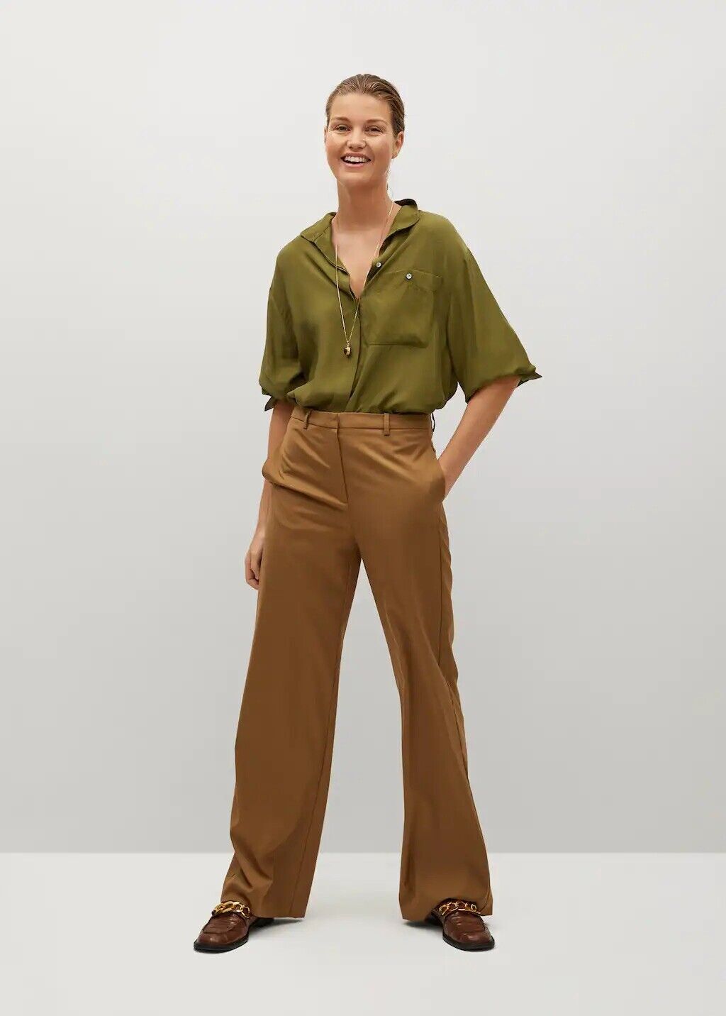 BNWT Mango Womens Pocket Flowy shirt UK Size 8(S) RRP: £35.99 image 3