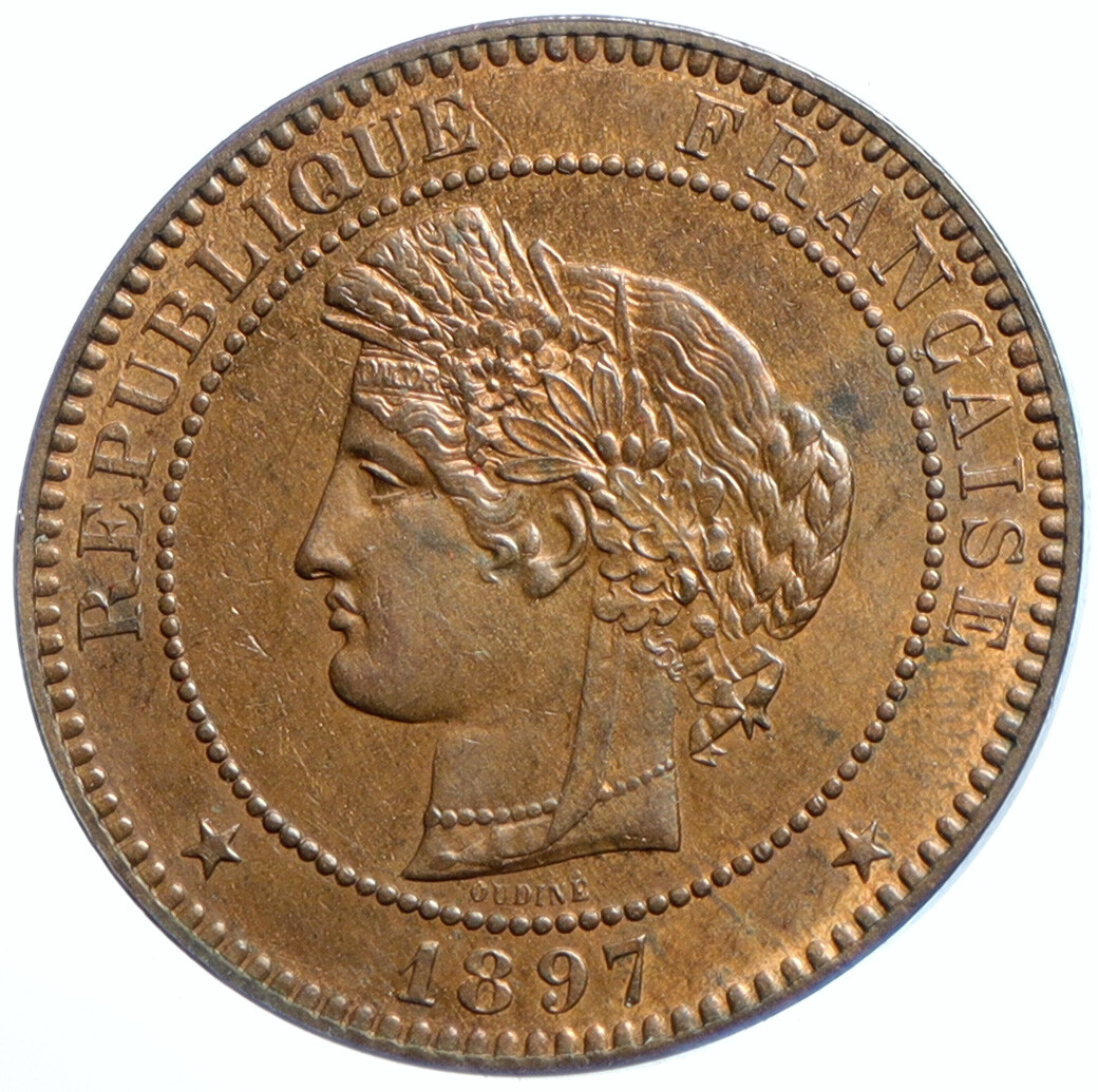 苫米地英人×Franci 特殊音源 Treasure Of Time 1897 FRANCE Fertility Goddess Ceres OLD Antique 10 Centimes