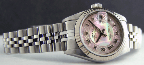 ROLEX Ladies 18kt White Gold & SS DateJust MOP Deco Roman Dial 79174 SANT BLANC - Picture 4 of 6