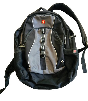 Backpack Swiss Gear Airflow Black Multi 4 Zipper Compartments Lap Padded