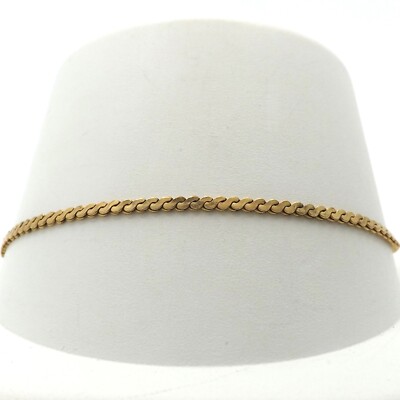 12k Gold Filled Serpentine S Link Chain Bracelet Vintage 7in 2gr
