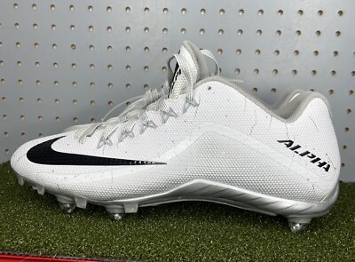 Nike Skin Mens Alpha Pro 2 Football Cleats 719934 101 White Black Gray Size 14