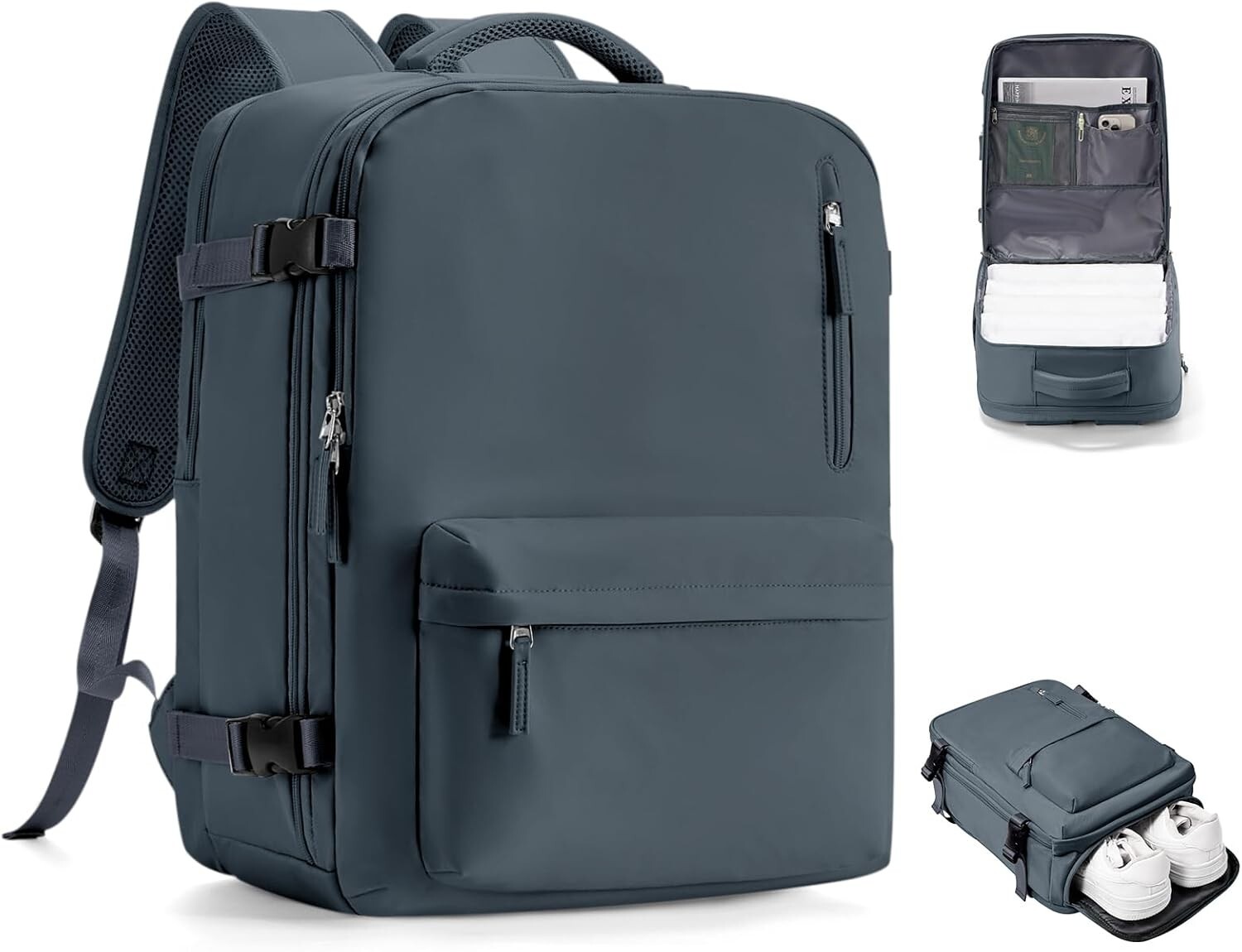 Elegant Waterproof Laptop Backpack with Shoe Pouch for Travel