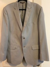 Pronto Uomo Men's Suit/Sports Jacket 46L Made in Italy Grey Pinstripe Two Button