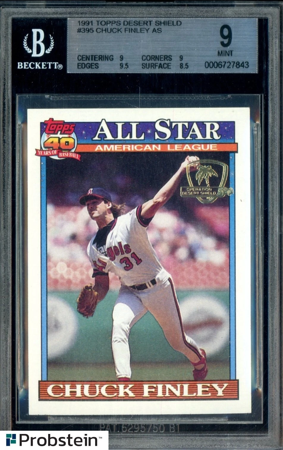 Chuck Finley trading card