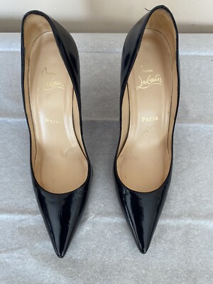Christian Louboutin Pump Heels 37.5 Pigalle 100 Black Patent