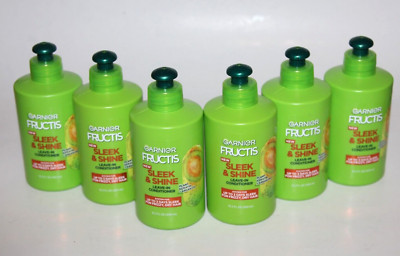 LOT (6) GARNIER FRUCTIS SLEEK & SHINE LEAVE IN CONDITIONING CREAM ARGAN OIL 10.2