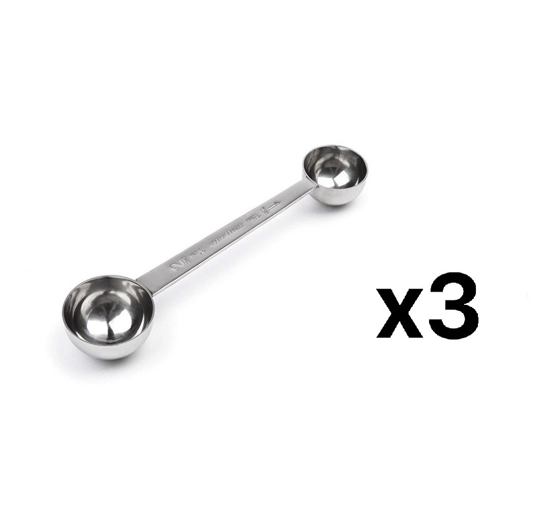 Fox Run Stainless Steel Double Coffee Scoop, 1 Tbsp./2 Tbsp. (3-Pack)