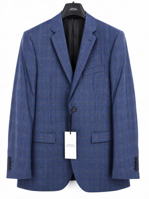 Versace Collection Men's Blue Plaid Blazer Size 50R New With Tags