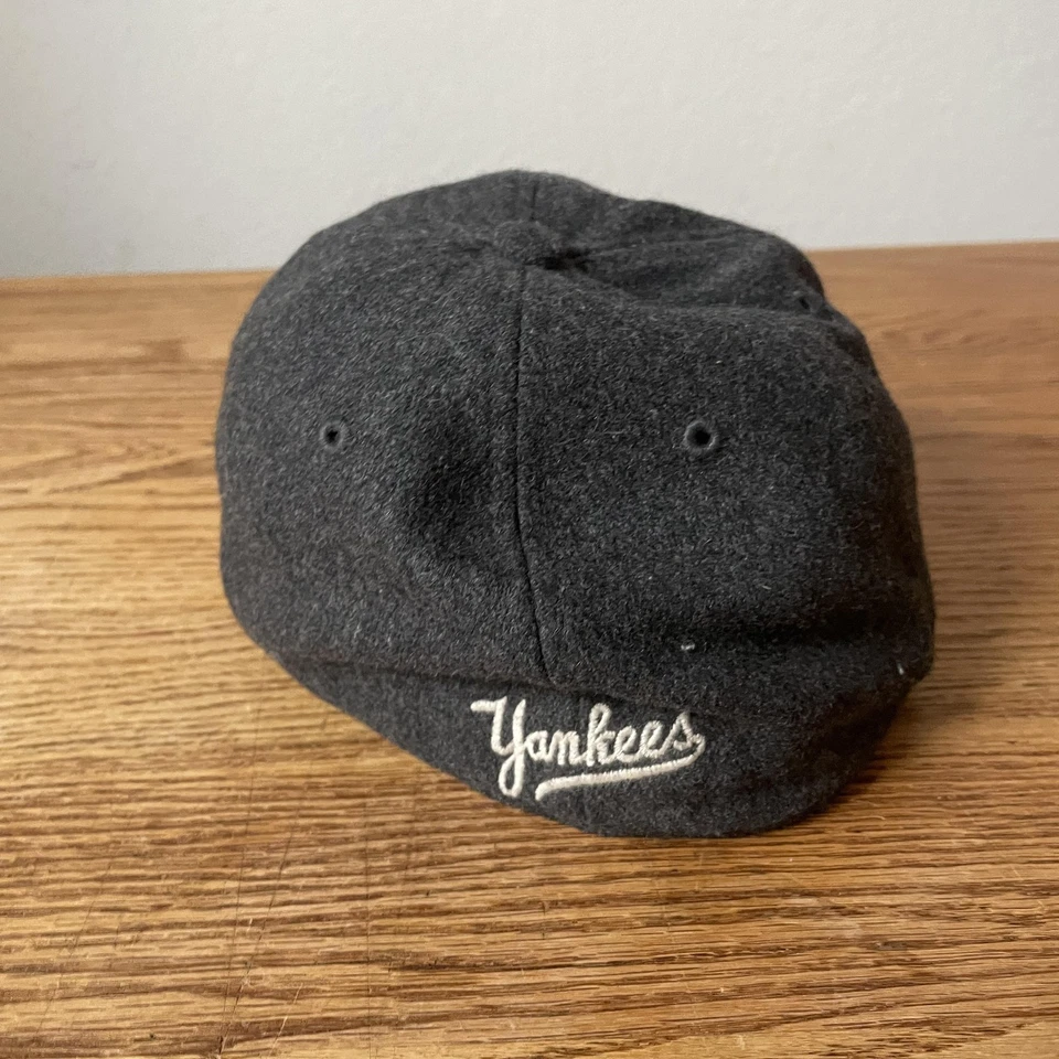 New York Yankees Hat Cap Fitted Mens Medium Gray MLB Baseball Cooperstown Wool - Image 3 of 4