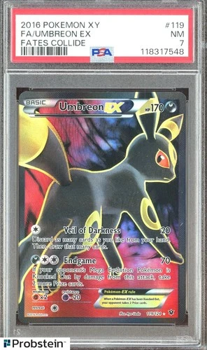2016 Pokemon XY Fates Collide #119 FA Umbreon EX PSA 7 NM