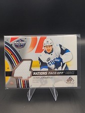 2025-26 SP Game Used 4 Nations Face Off Fabrics Jersey Henri Jokiharju Finland