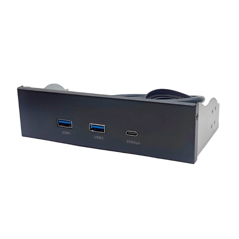 USB3.2 and Type C Expansion Panel Double USB A Port for 5.25Inch Bay Front Panel - Bild 2 von 4