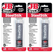 J-B Weld Steelstik, 1 Hour Cure, Steel Reinforced Epoxy Putty Stick - 2 Pack, Da