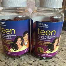 GNC milestones Teen Multivitamin, Fruit Flavors  TWO!- 120 Gummies | 60 Servings