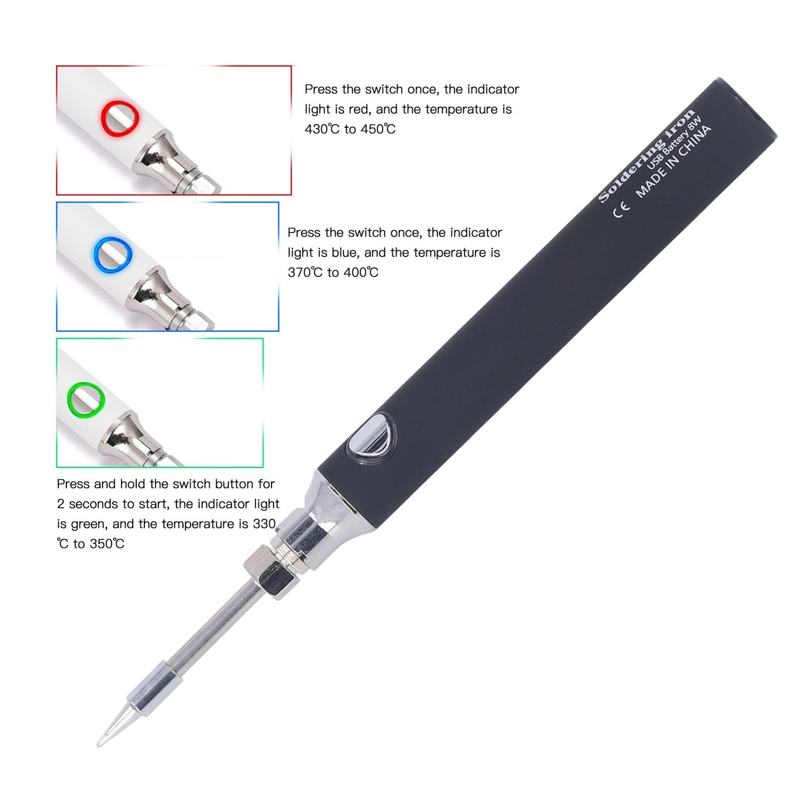 USB Soldering Iron Cordless Solder Pen W/ Battery Electric Welding Tool☜