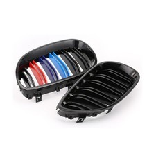 für BMW 5er E60 E61 M5 Nieren Grill Kühlergrill GLANZ SCHWARZ GLÄNZEN Frontgrill
