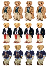 Set of 12 mixed Polo Bear edible wafer paper cake images- choose your size