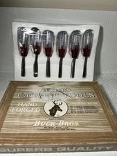 NOS New VTG Buck Bros.  6-Piece WOOD CARVING TOOL SET #306 Made USA Lathe Chisel