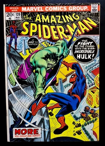 Amazing Spider-Man #120 1973 Spider-Man vs Hulk Battle Romita Cover VF+ 8.5