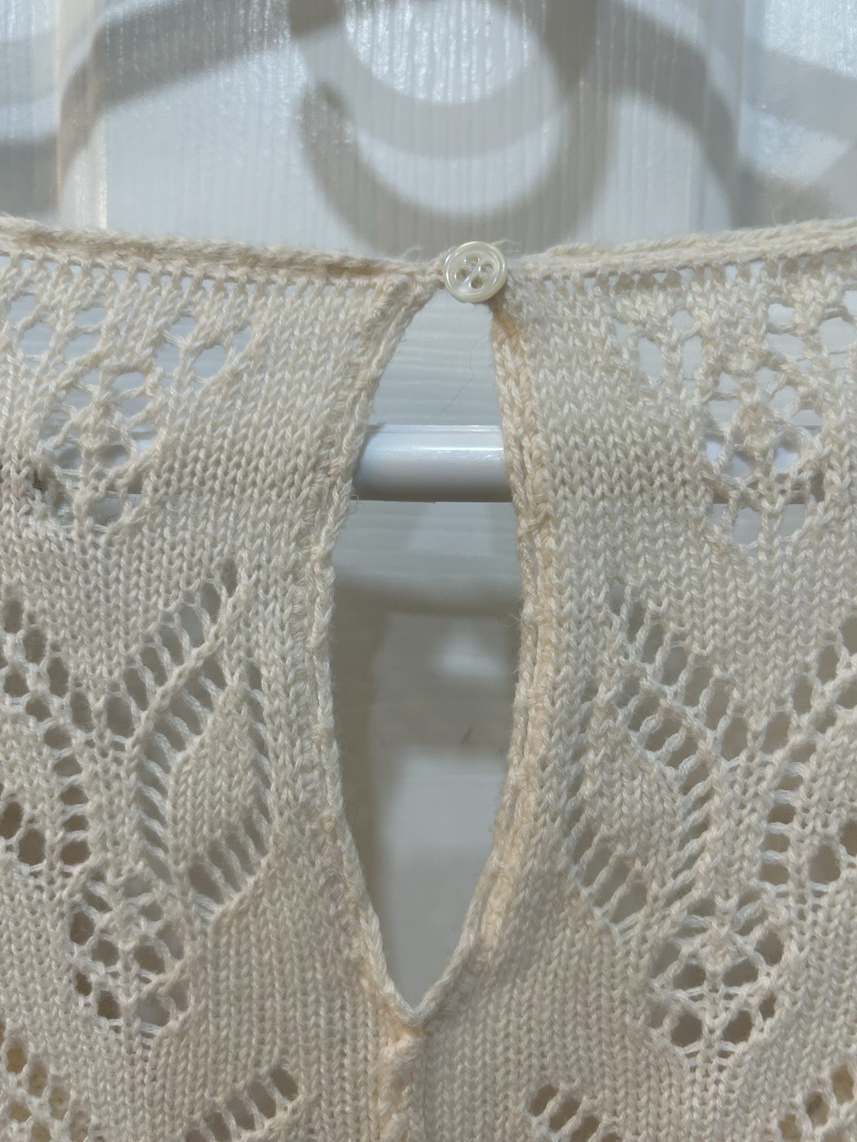 Quiksilver 100percent Cotton Crochet Knit Cardigan Sweater Sz M Coastal Boho Hippie image 7