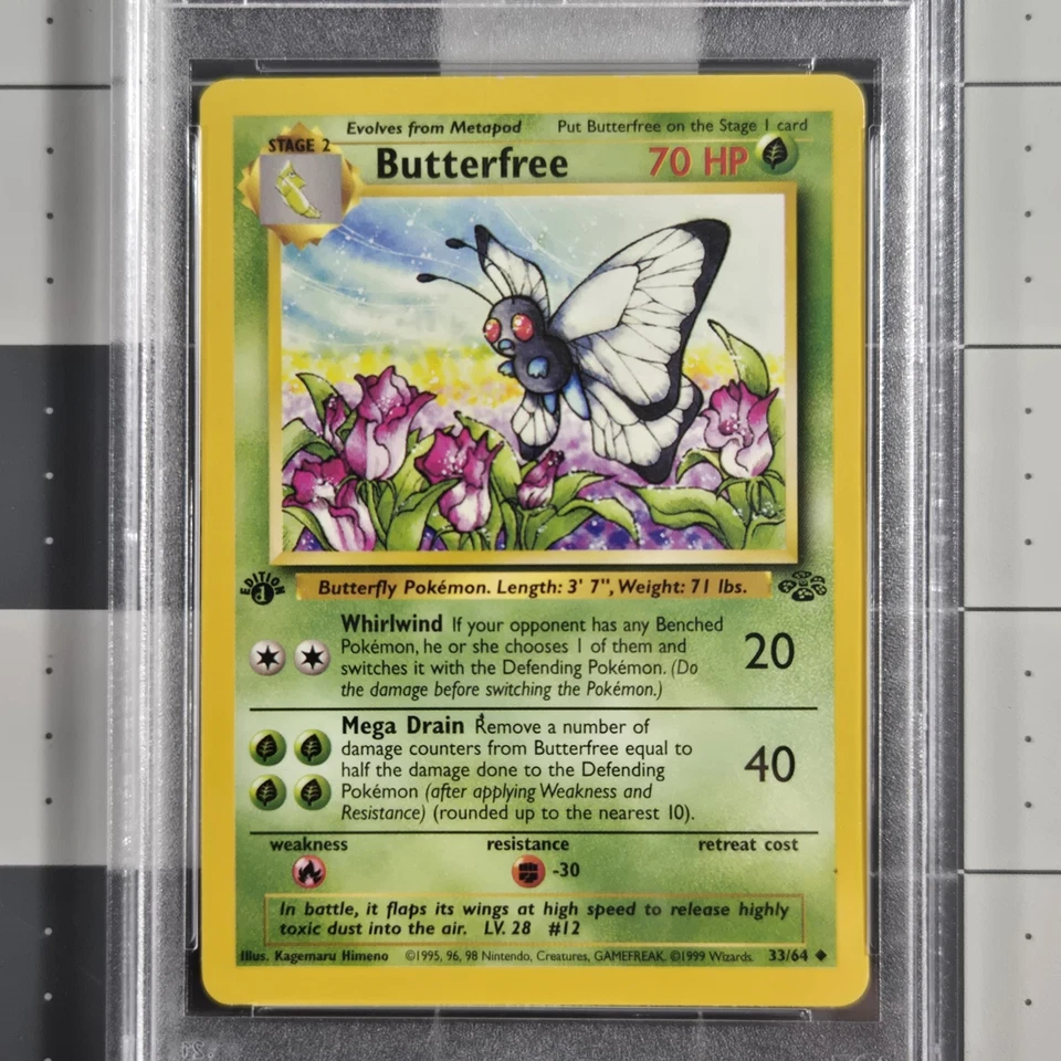 Butterfree D Edition Error Misprint Pokemon Card PSA 7 NM Condition 33/64 - Image 3 of 4
